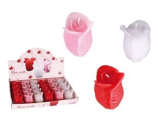 Küünal lõhnav roos valge, roosa, punane 6cm hind ja info | Küünlad, küünlajalad | kaup24.ee