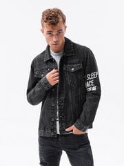Мужская хлопковая джинсовая куртка Ombre C525, серая цена и информация | Мужские куртки | kaup24.ee