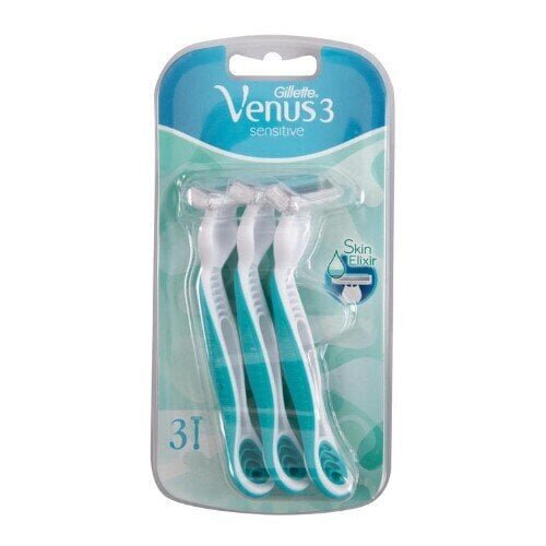 Gillette Ühekordsed pardlid Venus 3 Sensitive ja 3 tk цена и информация | Raseerimisvahendid | kaup24.ee