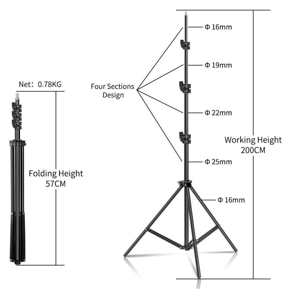 LED rõngasvalgusti kontrolleri ja alusega, 26 cm hind ja info | Fotovalgustuse seadmed | kaup24.ee