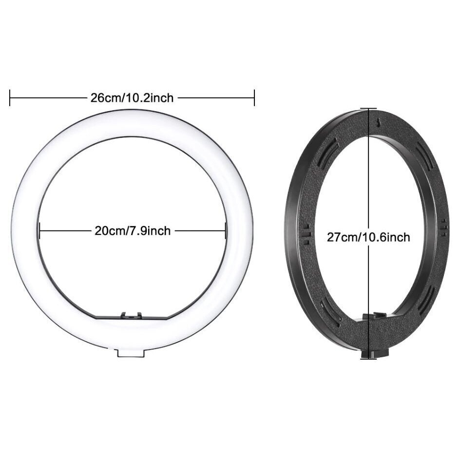 LED rõngaslamp koos alusega, 26 cm hind ja info | Fotovalgustuse seadmed | kaup24.ee