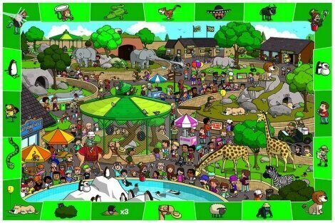 Pusle Eurographics, 6100-0542, A Day at the Zoo, 100 tk цена и информация | Pusled | kaup24.ee