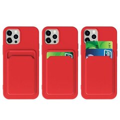 Card Case silicone wallet case with card holder documents for Samsung Galaxy S21 5G red цена и информация | Чехлы для телефонов | kaup24.ee