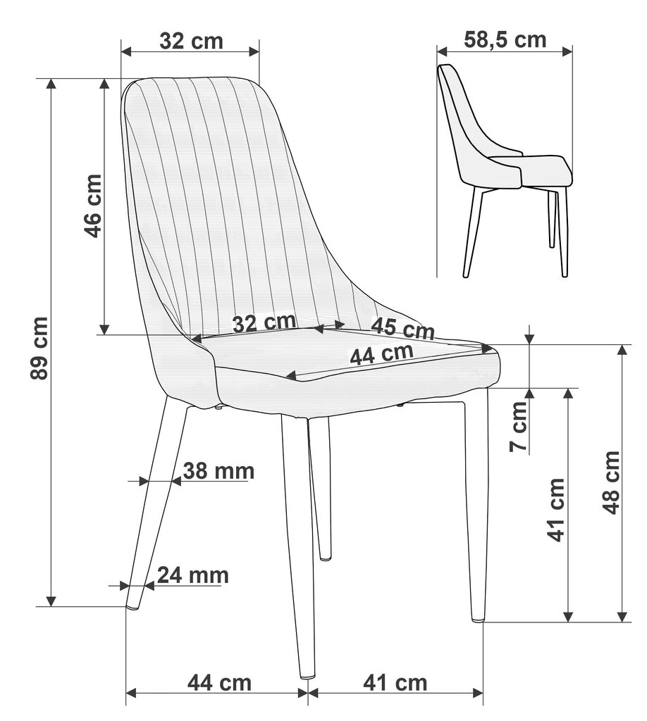 Sametist tool LORIENT Velvet tumeSinine цена и информация | Söögitoolid, baaritoolid | kaup24.ee