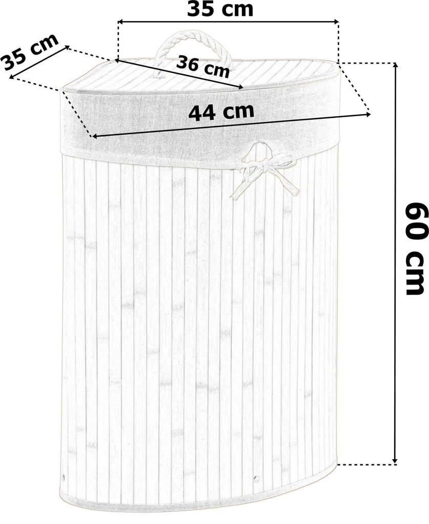 Bambusest pesukorv 60L naturaalset puiduvärvi цена и информация | Vannitoa sisustuselemendid ja aksessuaarid | kaup24.ee