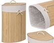 Bambusest pesukorv 60L naturaalset puiduvärvi hind ja info | Vannitoa sisustuselemendid ja aksessuaarid | kaup24.ee