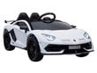 Lamborghini Aventador 12v muusikamooduliga, valge hind ja info | Laste elektriautod | kaup24.ee