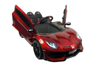Lamborghini Aventador 12v с музыкальным модулем, красный глянцевый цена и информация | Электромобили для детей | kaup24.ee