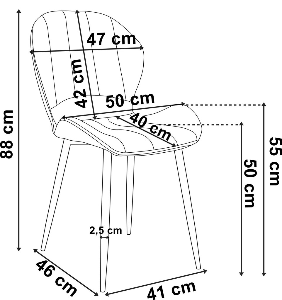 SHELBY Velvet Graphite tool hind ja info | Söögitoolid, baaritoolid | kaup24.ee