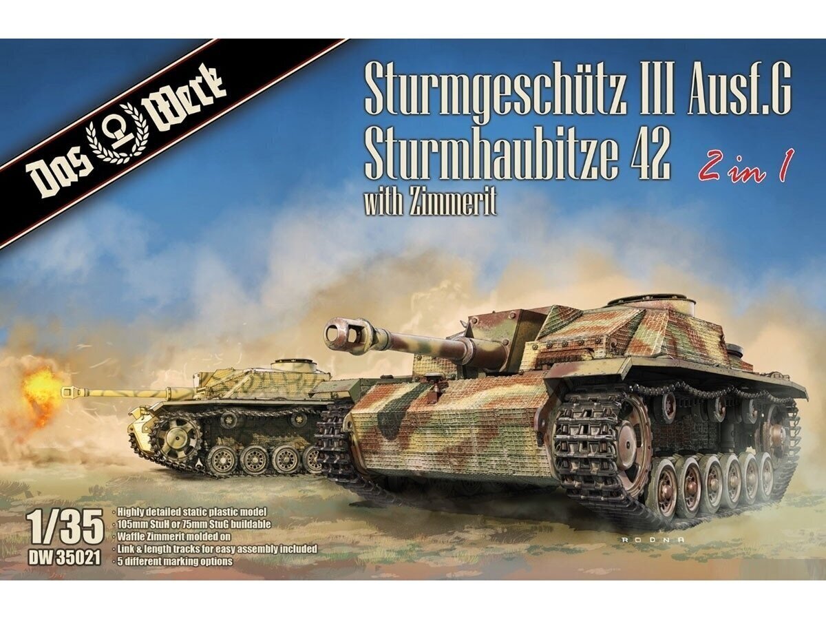 Das Werk - Sturmgeschütz III Ausf.G Sturmhaubitze 42, 1/35, 35021 цена и информация | Klotsid ja konstruktorid | kaup24.ee