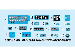 Сборная пластиковая модель Trumpeter - MAZ7410 Tractor W/CHMZAP-5247G, 1/35, 01056 цена и информация | Конструкторы и кубики | kaup24.ee