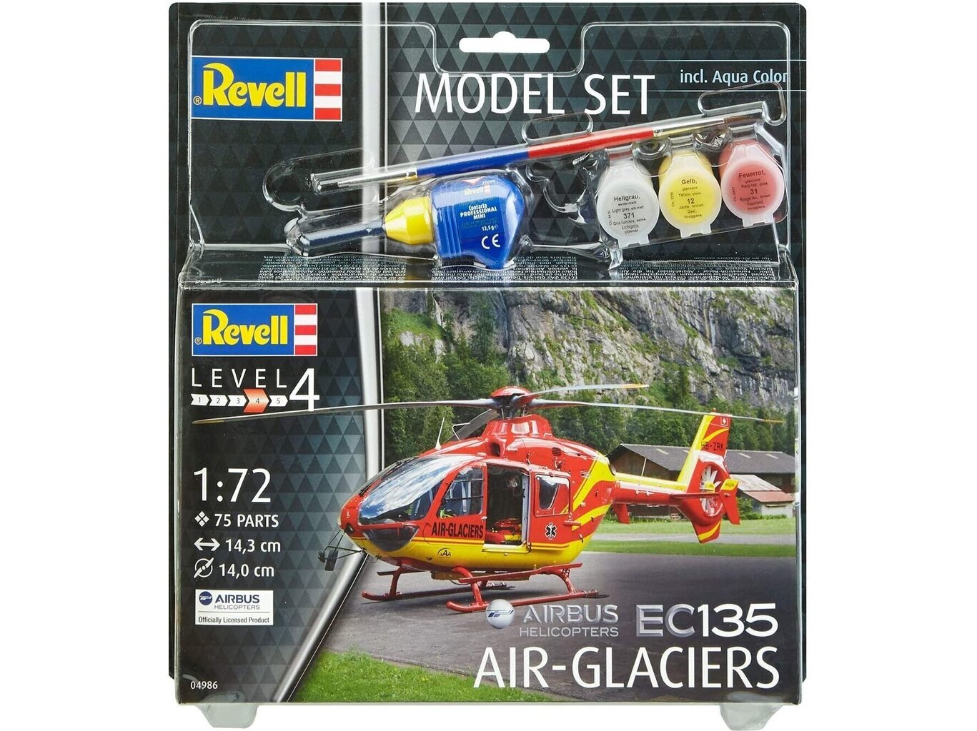 Revell - EC 135 Air-Glaciers Model Set, 1/72, 64986 цена и информация | Klotsid ja konstruktorid | kaup24.ee