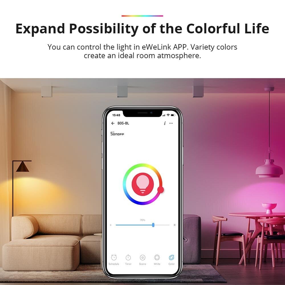 SONOFF B05-BL-A60 Nutikas Wi-fi LED-pirn цена и информация | Lambipirnid, lambid | kaup24.ee