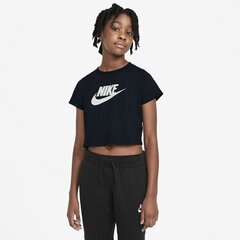 Футболка детская Nike NSW TEE Crop Futura, черная цена и информация | Рубашки для девочек | kaup24.ee