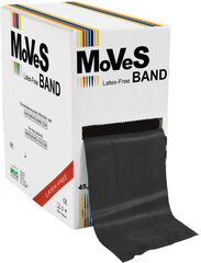 Резина без латекса Moves Band 45.5 м, черная цена и информация | Фитнес-резинки, гимнастические кольца | kaup24.ee