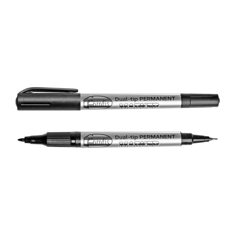 Marker kahe otsaga Forofis, 0,5mm + 2mm, permanent must цена и информация | Kirjatarbed | kaup24.ee