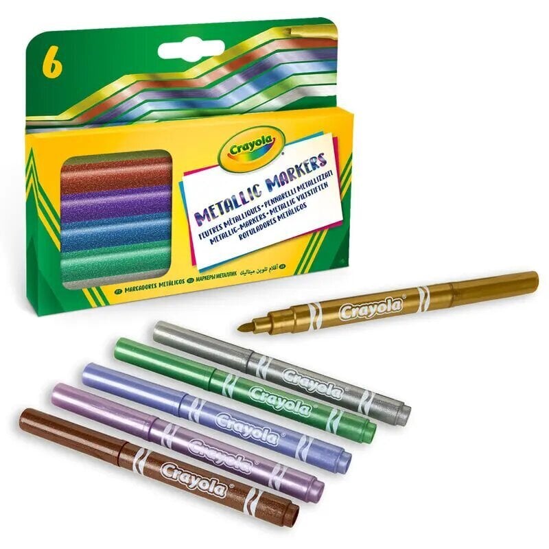 Crayola komplekt metallik markerid 6 tk цена и информация | Kunstitarbed, voolimise tarvikud | kaup24.ee