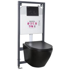 WC-poti komplekt Kerra Delos BLM/Pacific Black, WC ja nupuga hind ja info | WС-potid | kaup24.ee