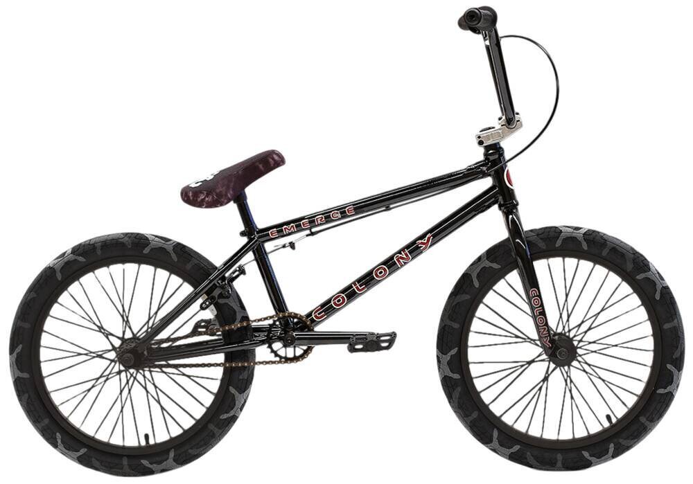 BMX Freestyle jalgratas Colony Emerge 20 "2021, läikivad mustad / hallid Camo rehvid hind ja info | Jalgrattad | kaup24.ee