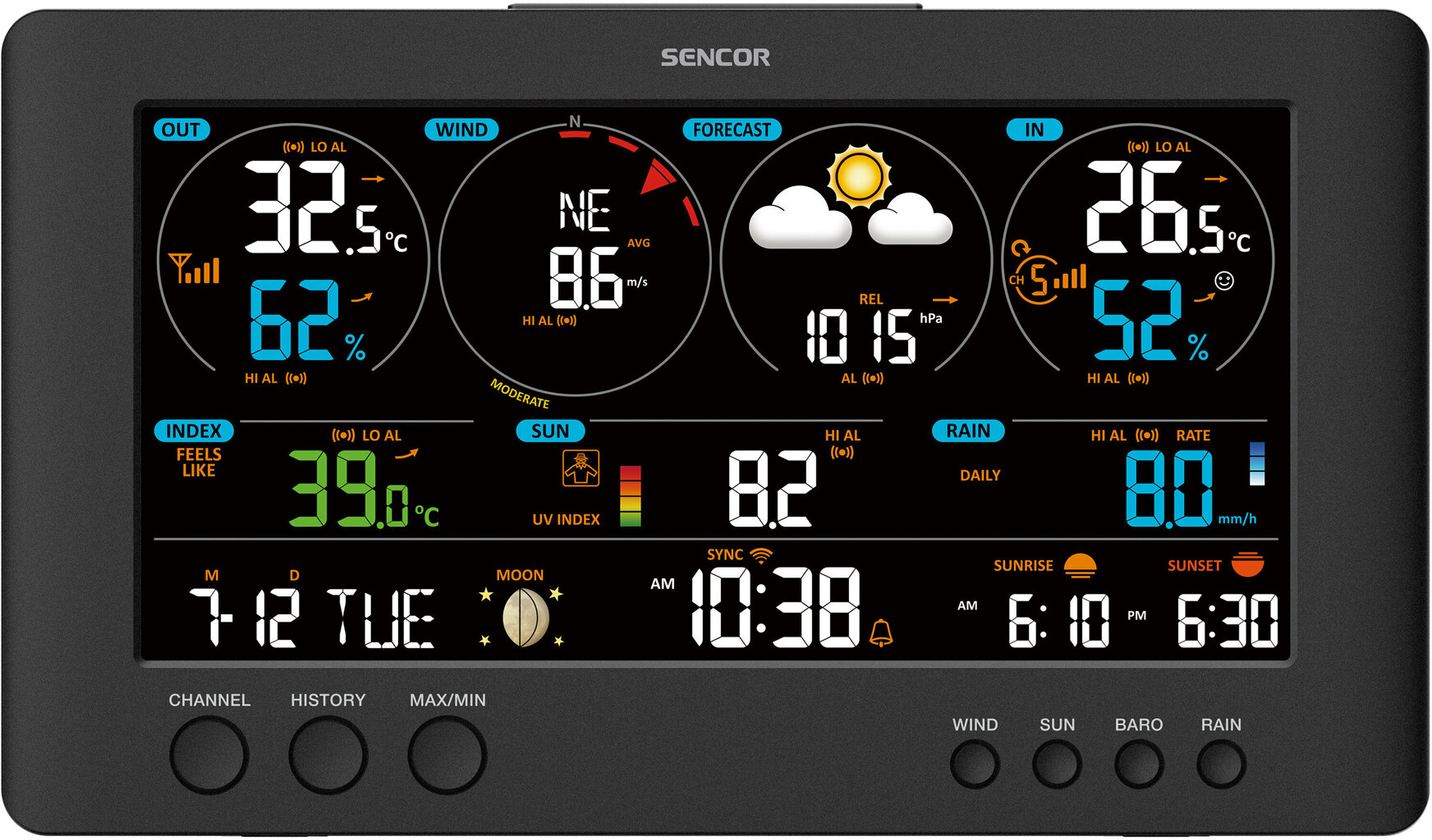 Professionaalne ilmajaam Sencor SWS 12500 WIFI, 7in1 hind ja info | Ilmajaamad, termomeetrid | kaup24.ee