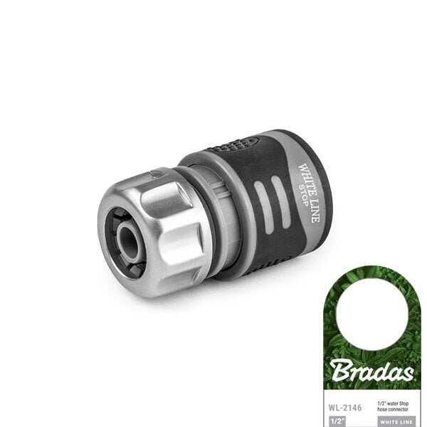 Kiire voolikuühendus 1/2 "Bradas WHITE LINE TPR STOP funktsiooniga hind ja info | Kastekannud, voolikud, niisutus | kaup24.ee