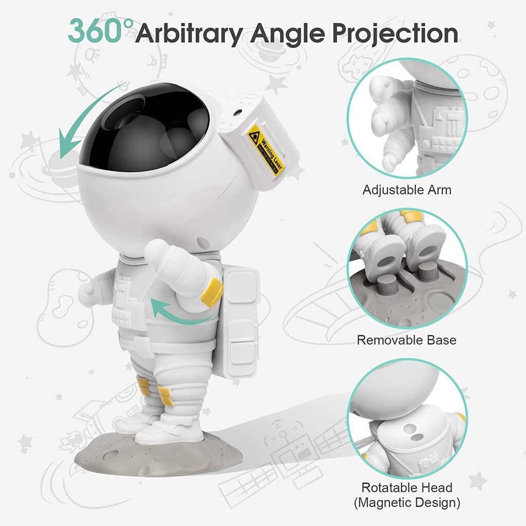 Öövalgus LED 3D valgusefektiga projektor Airi hind ja info | Peokaunistused | kaup24.ee