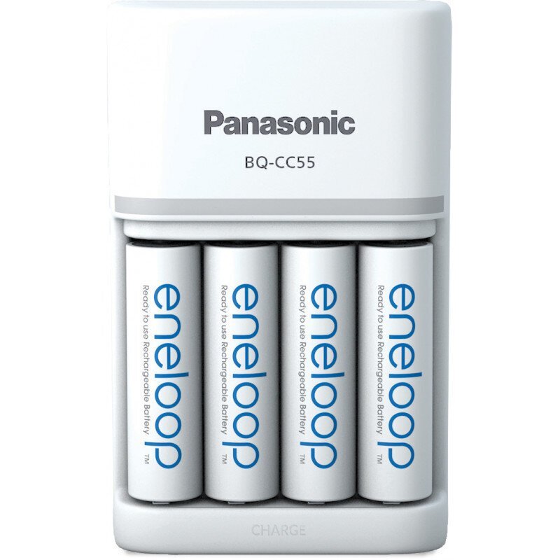 Panasonic eneloop charger BQ-CC55 + 4x1900 hind ja info | Akulaadijad | kaup24.ee