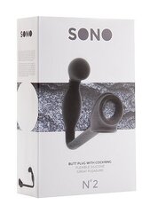 Peeniserõngaga anaaltapp Sono No.2, must hind ja info | Anaallelud | kaup24.ee