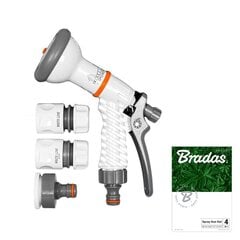 Kastmispüstoli ja ühenduste komplekt Bradas WHITE LINE цена и информация | Оборудование для полива | kaup24.ee
