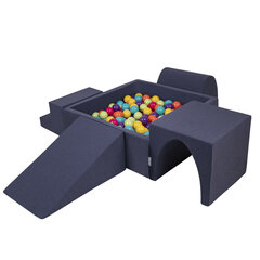 Детская площадка с квадратным бассейном для шариков KiddyMoon Foam (300 шариков), Версия 3, темно-голубой: светло-зелёный/жёлтый/бирюзовый/оранжевый/темно-розовый/фиолетовый цвет цена и информация | Игрушки для малышей | kaup24.ee