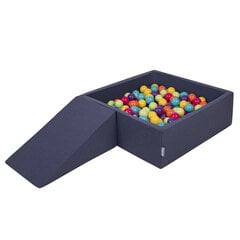 Детская площадка KiddyMoon Foam с квадратным бассейном для шариков (100 шариков), клин, темно-голубой: светло-зелёный/жёлтый/бирюзовый/оранжевый/темно-розовый/фиолетовый цена и информация | Игрушки для малышей | kaup24.ee