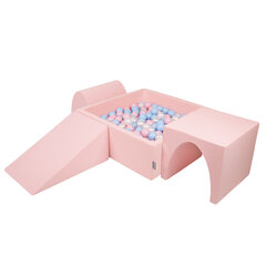 Детская площадка с квадратным бассейном для шариков KiddyMoon Foam (300 шариков), Версия 2, розовый: светло-голубой/розовая пудра/перламутровый цвет цена и информация | Игрушки для малышей | kaup24.ee
