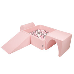 Детская площадка с квадратным бассейном для шариков KiddyMoon Foam (300 шариков), Версия 2, розовый: белый/серый/розовая пудра цена и информация | Игрушки для малышей | kaup24.ee
