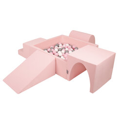Детская площадка с квадратным бассейном для шариков KiddyMoon Foam (300 шариков), Версия 3, розовый: белый/серый/розовая пудра цена и информация | Игрушки для малышей | kaup24.ee