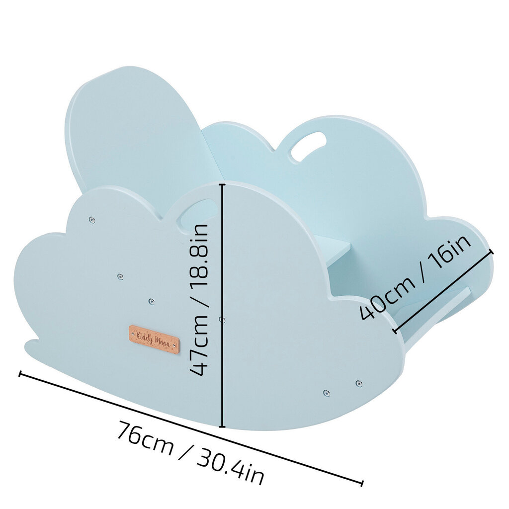 Multifunktsionaalne puidust kiiktool pilv KiddyMoon WR-002, sinine hind ja info | Kiiged | kaup24.ee