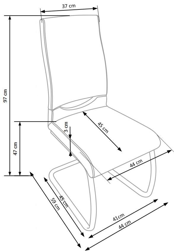 Tool K259, hall/valge, 4tk hind ja info | Söögitoolid, baaritoolid | kaup24.ee