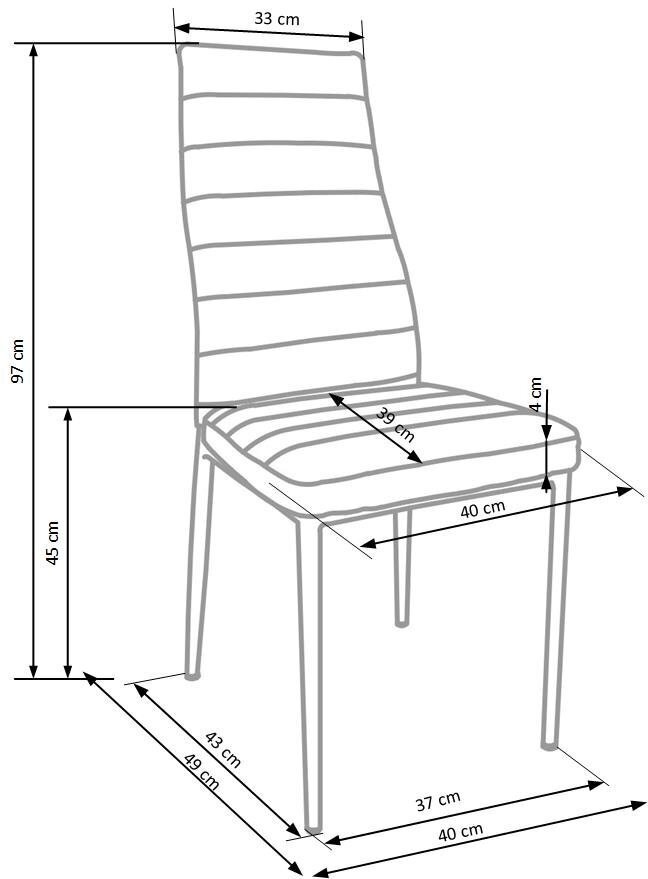 4-tooli komplekt Halmar K-70C, hall цена и информация | Söögitoolid, baaritoolid | kaup24.ee