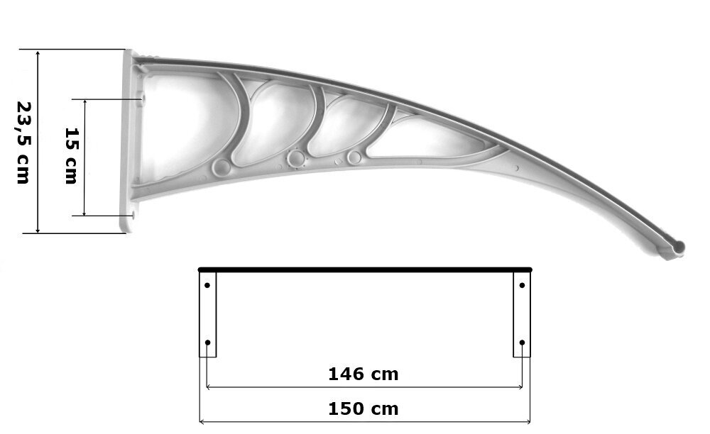 Plastkatus Eco 80x150 cm - pruun hind ja info | Ukse varikatused | kaup24.ee