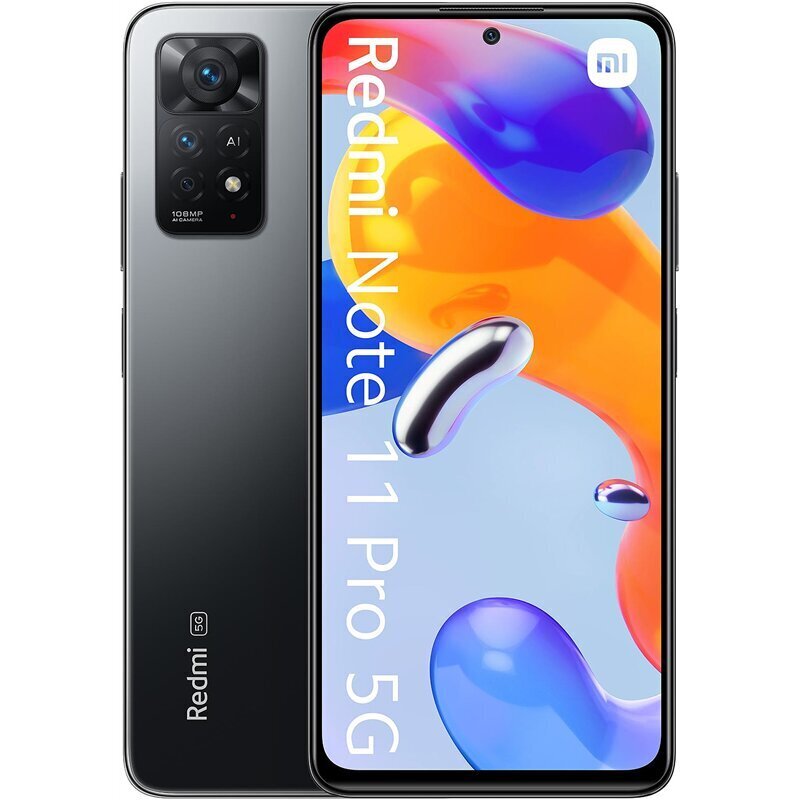 Xiaomi Redmi Note 11 Pro 5G Dual SIM 6/128GB,MZB0AUCEU Graphite Gray hind ja info | Telefonid | kaup24.ee