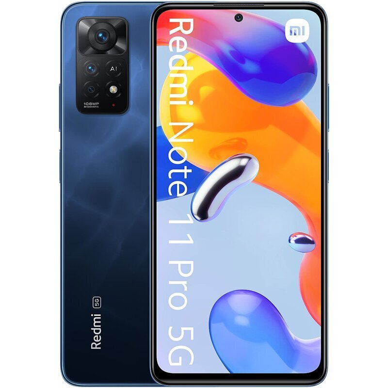 Xiaomi Redmi Note 11 Pro 5G Dual SIM 6/128GB,MZB0AW3EU Atlantic Blue hind ja info | Telefonid | kaup24.ee