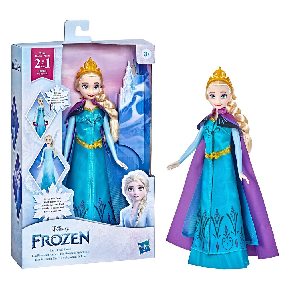 Printsess muutuvate riietega Elsa Lumekuninganna 2 (Frozen 2), 28 cm цена и информация | Tüdrukute mänguasjad | kaup24.ee