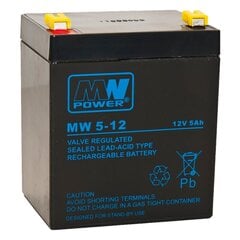 Aku MWPower MW 12V 5Ah F2(250) AGM цена и информация | Аккумуляторы | kaup24.ee