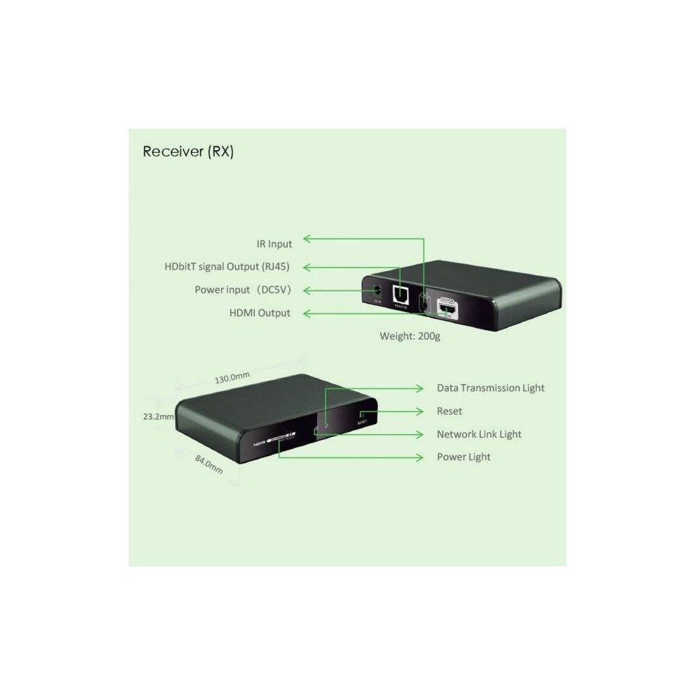 HDMI pikenduse vastuvõtja Techly HDbitT Cat.6/6A/7 kuni 120 m, IR-ga цена и информация | USB jagajad, adapterid | kaup24.ee