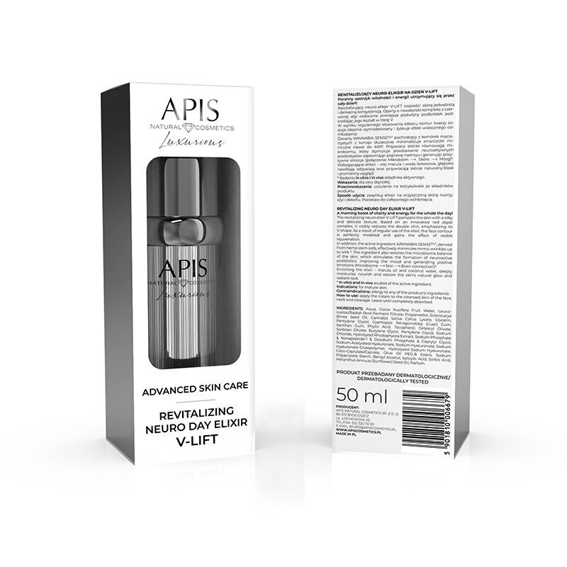 Näonaha eliksiir Apis Advanced Skin Care Revitalizing Neuro Day Elixir lift, 50 ml цена и информация | Näoõlid, seerumid | kaup24.ee