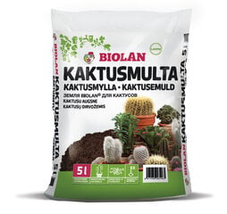 Kaktusemuld Biolan 5 l hind ja info | Muld, turvas, kompost | kaup24.ee