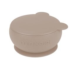 Нескользящая чаша с крышкой Minikoioi Bowly, Bubble Beige, 101080008 цена и информация | Детский столовый сервиз | kaup24.ee