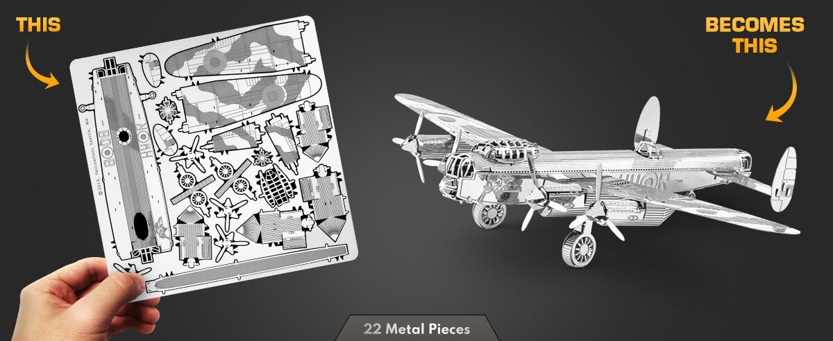 Metal Earth 3D pusle lennuk Avro Lancaster Bomber hind ja info | Lauamängud ja mõistatused | kaup24.ee