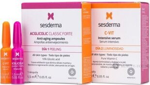 Ampullide komplekt Sesderma C-Vit ja Acglicolic, 2 x 1.5 ml цена и информация | Сыворотки для лица, масла | kaup24.ee