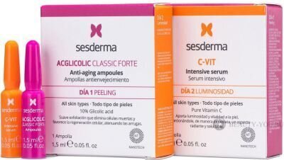 Ampullide komplekt Sesderma C-Vit ja Acglicolic, 2 x 1.5 ml цена и информация | Näoõlid, seerumid | kaup24.ee