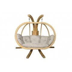 Двухместное деревянное подвесное кресло Swing Pod XL с подставкой + бежевая подушка цена и информация | Уличные cтулья | kaup24.ee